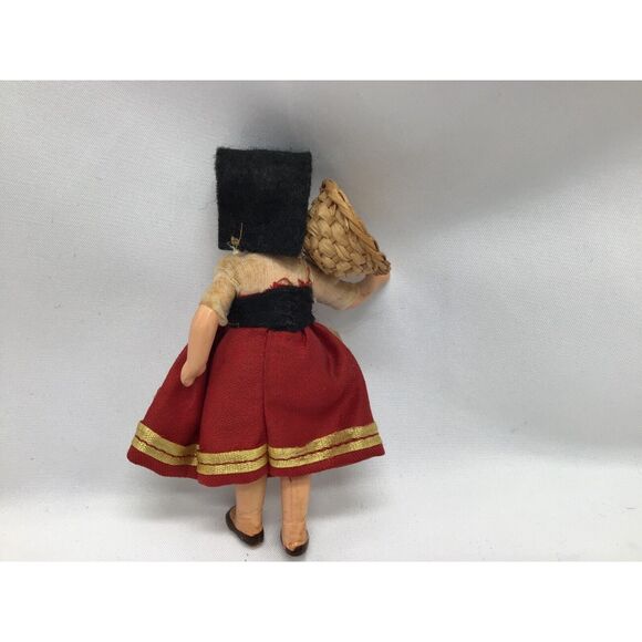 Spanish Souvenir Doll Miniature Vintage 4 Inch Jointed International Dress 40s - Picture 4 of 4